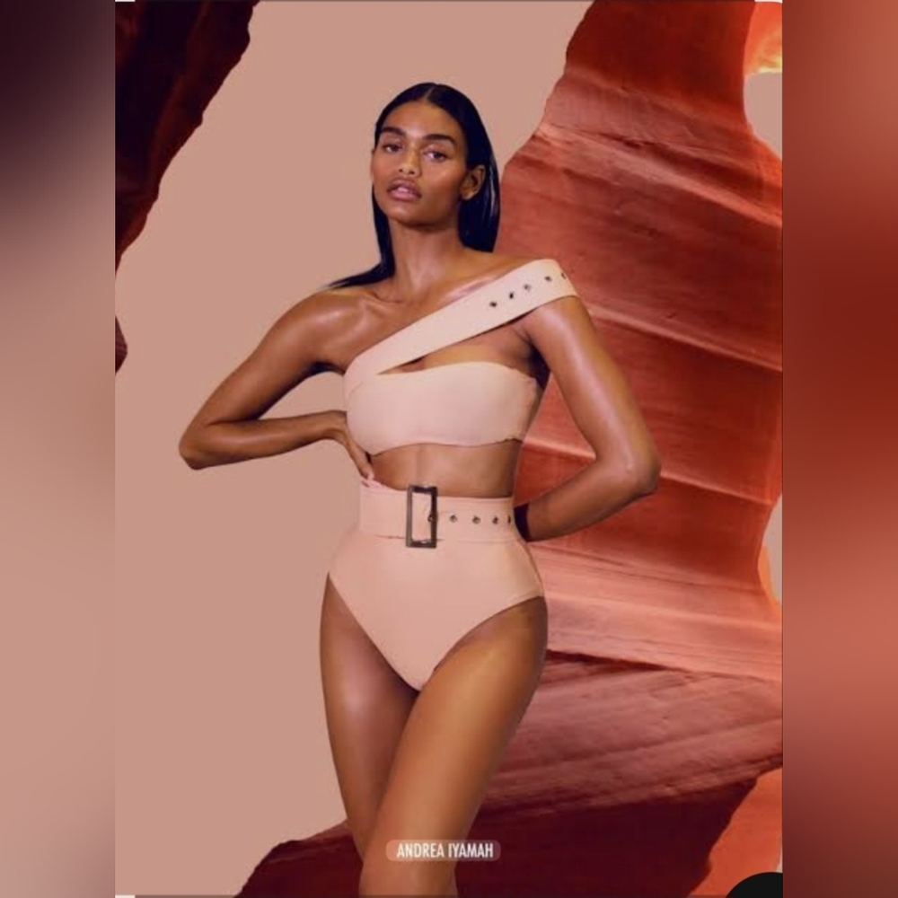 ANDREA IYAMAH KANEM PEACH BIKINI BOTTOMS HIGH WAIST SWIMSUIT SIZE XXXL NWT